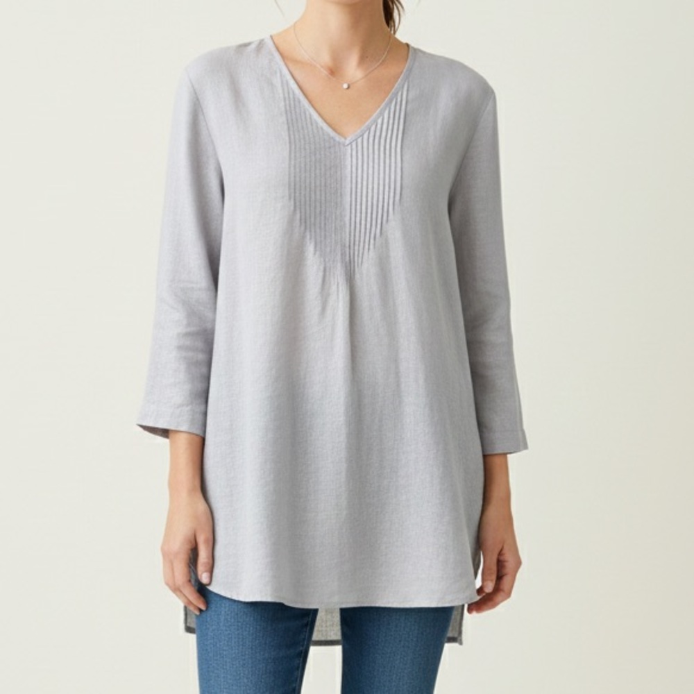 J. Jill Light Gray V-Neck Tunic
